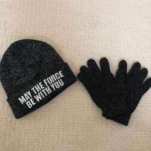 Star Wars sparkle hat and gloves